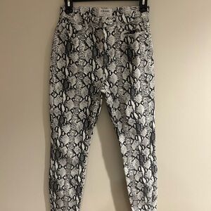Frame Denim Black and White Patterned Pants